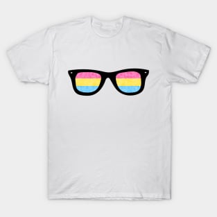 Pansexual Pride Flag Sun Glasses Design T-Shirt